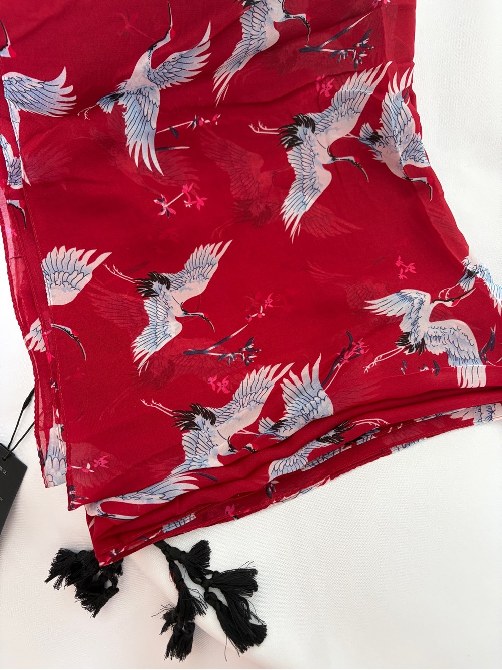 New Beach Wrap Scarf Shawl Dress Skirt Kimono Size XL 68x56 Crane Bird Oversized